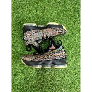 Nike‎ LeBron 15 922811-901 Kids US 5.5 Basketball Shoes Multi Black Sneakers
